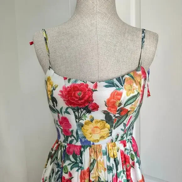 Show Me Your Mumu Juliet Maxi Dress in Charm Peony White Taffeta Sz S - Picture 4 of 15